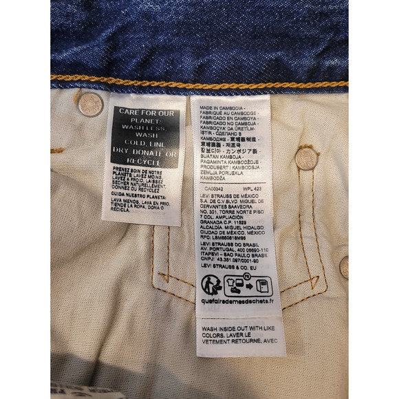 Levis Women 501 90s Selvedge Button Fly Straight Leg Blue Denim Jeans 24 X 30 - Picture 13 of 16